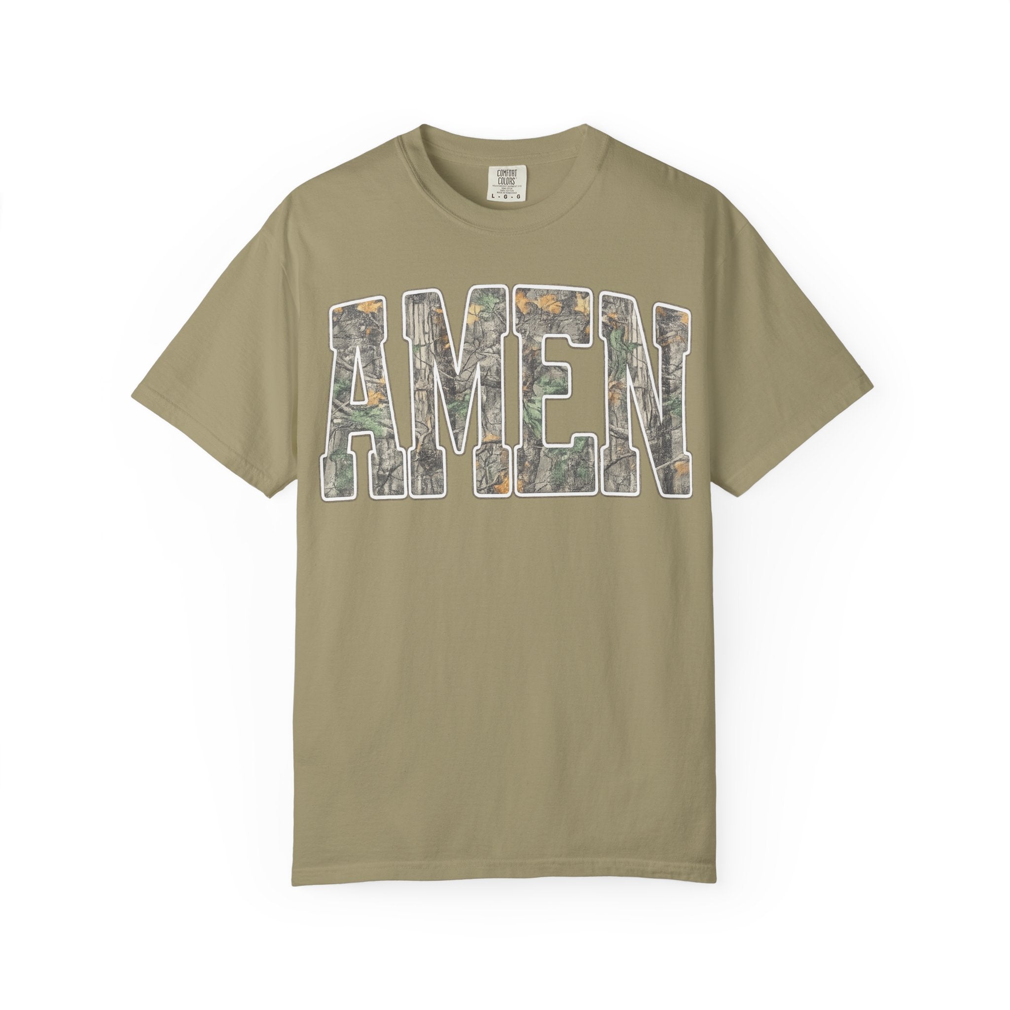 Amen Camo T-Shirt — Garment-Dyed Christian Tee