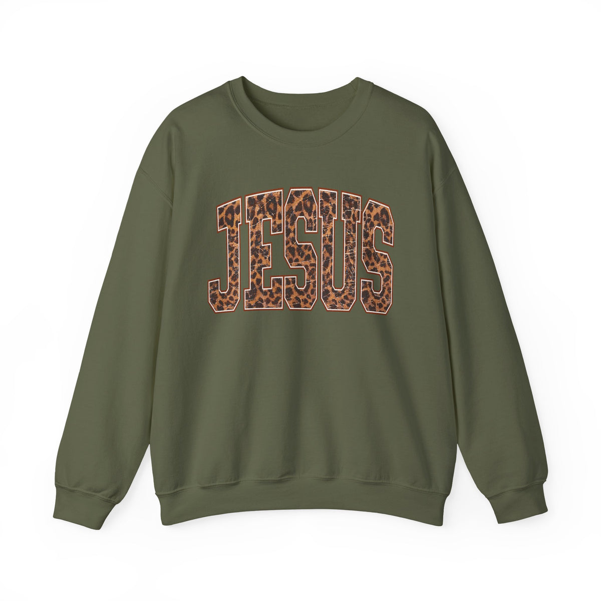 JESUS Leopard Print Sweatshirt