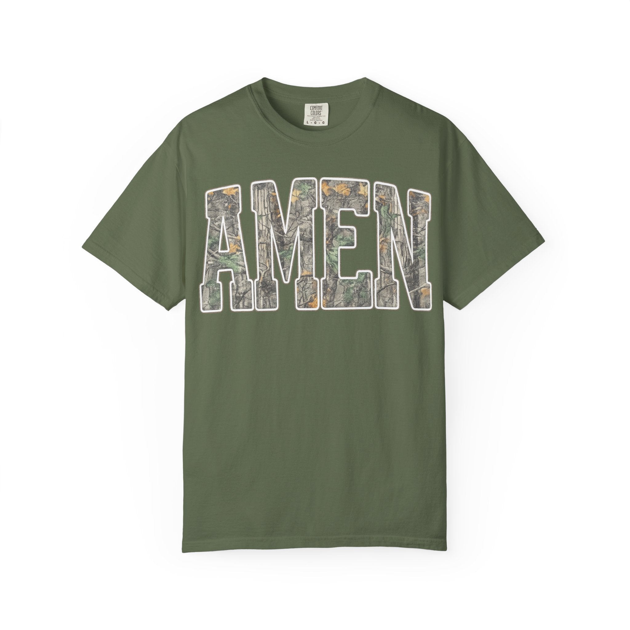 Amen Camo T-Shirt — Garment-Dyed Christian Tee
