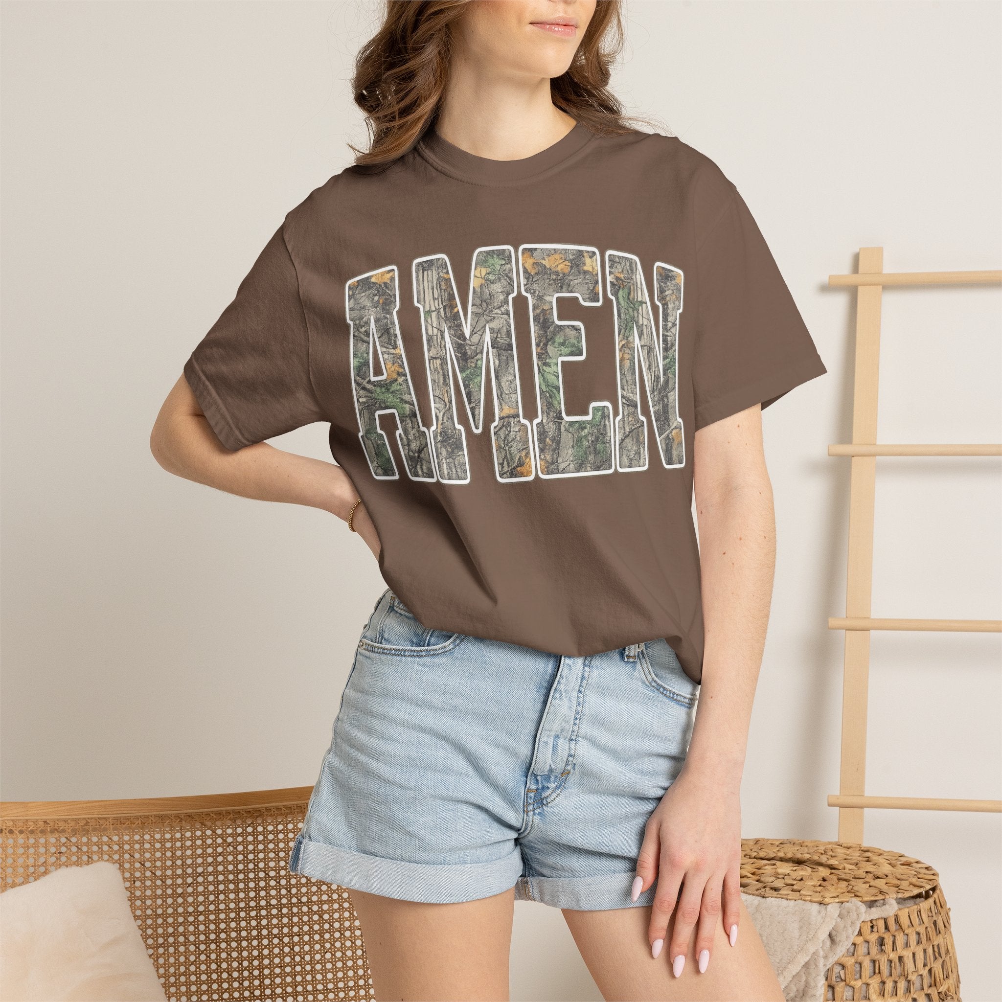 Amen Camo T-Shirt — Garment-Dyed Christian Tee