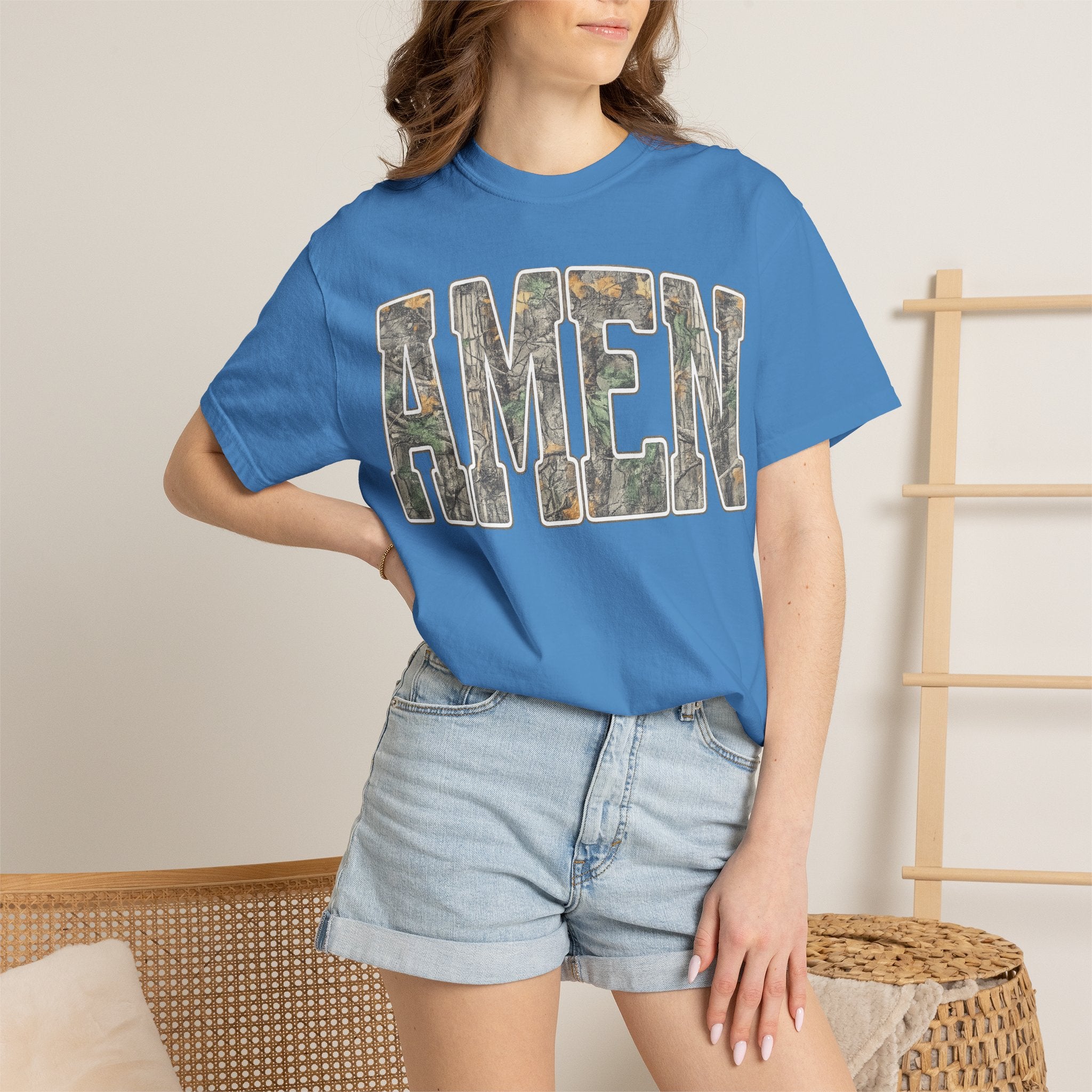 Amen Camo T-Shirt — Garment-Dyed Christian Tee