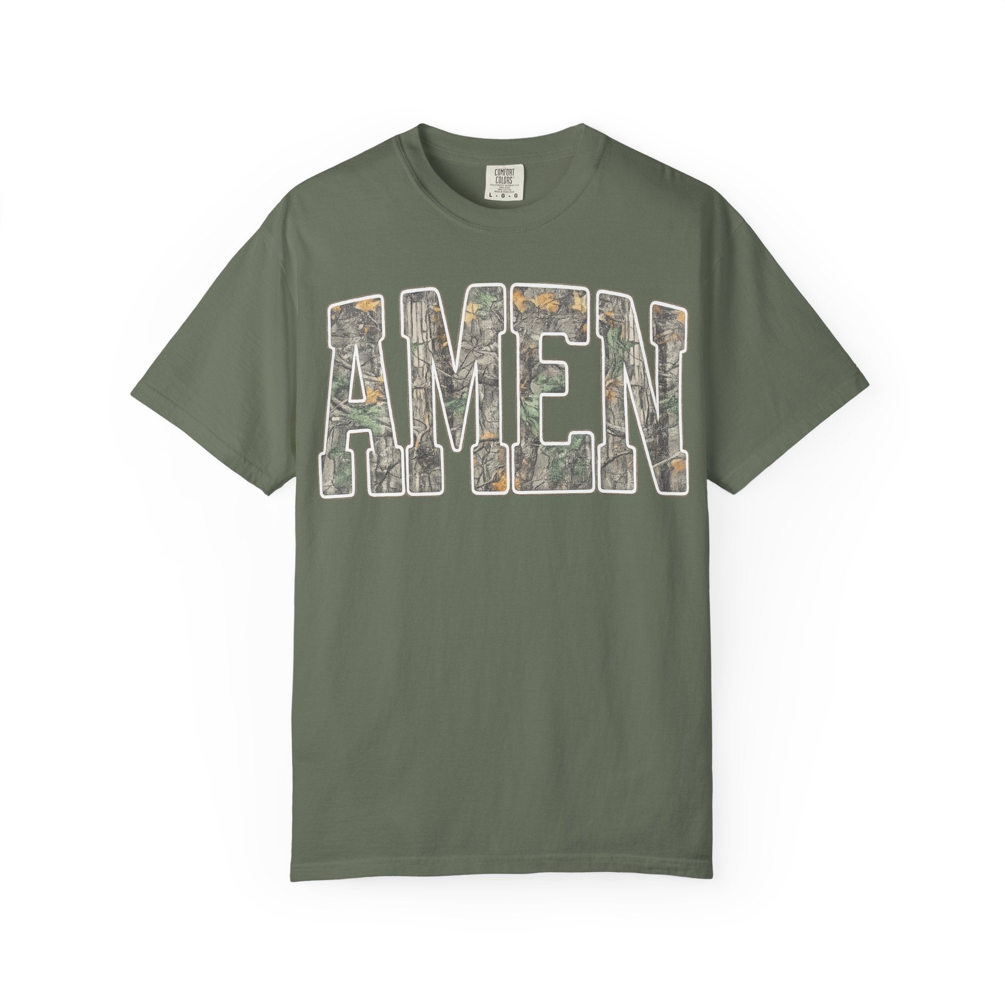 Amen Camo T-Shirt — Garment-Dyed Christian Tee