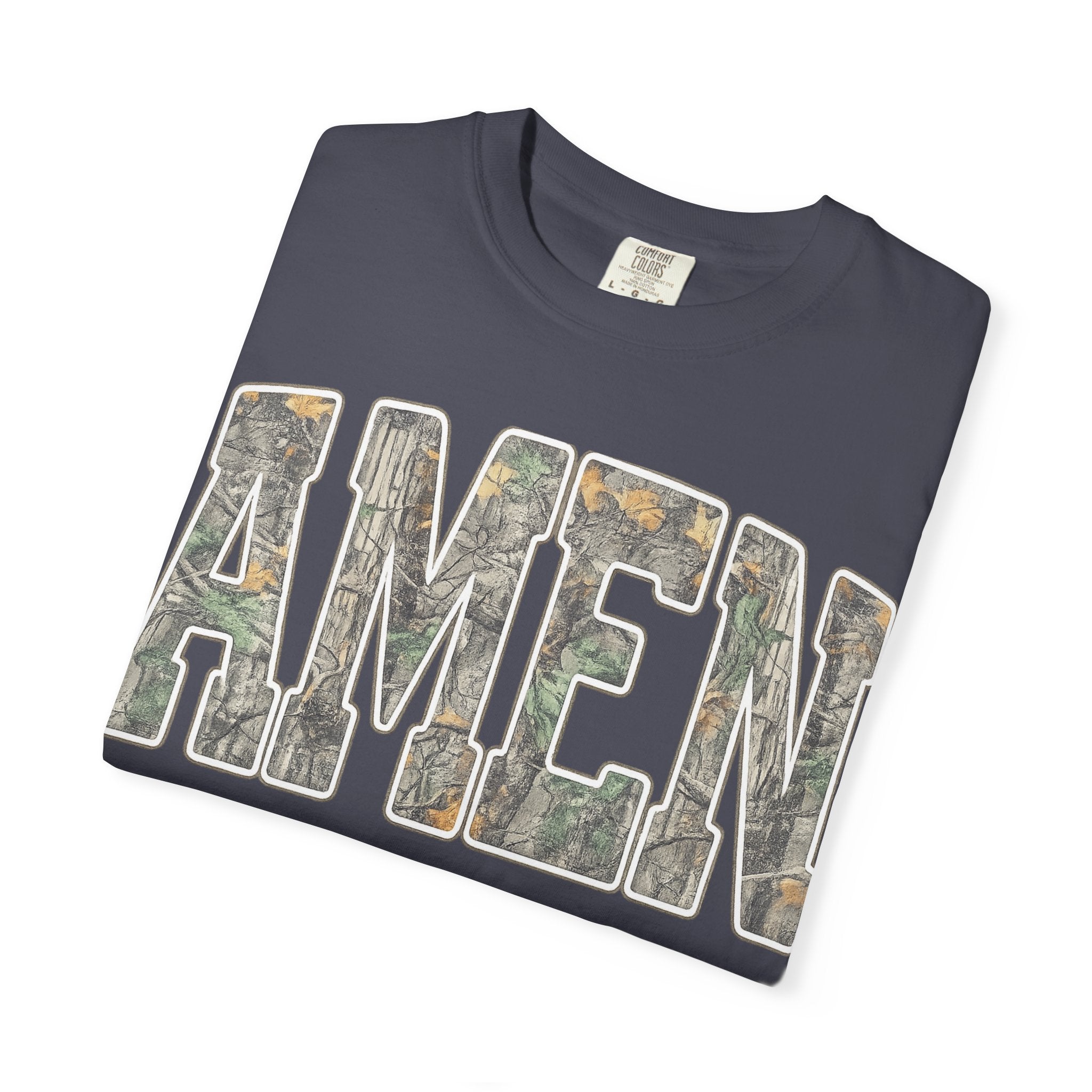 Amen Camo T-Shirt — Garment-Dyed Christian Tee