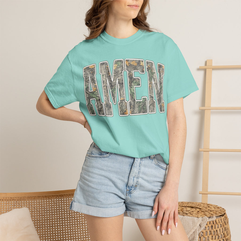 Amen Camo T-Shirt — Garment-Dyed Christian Tee