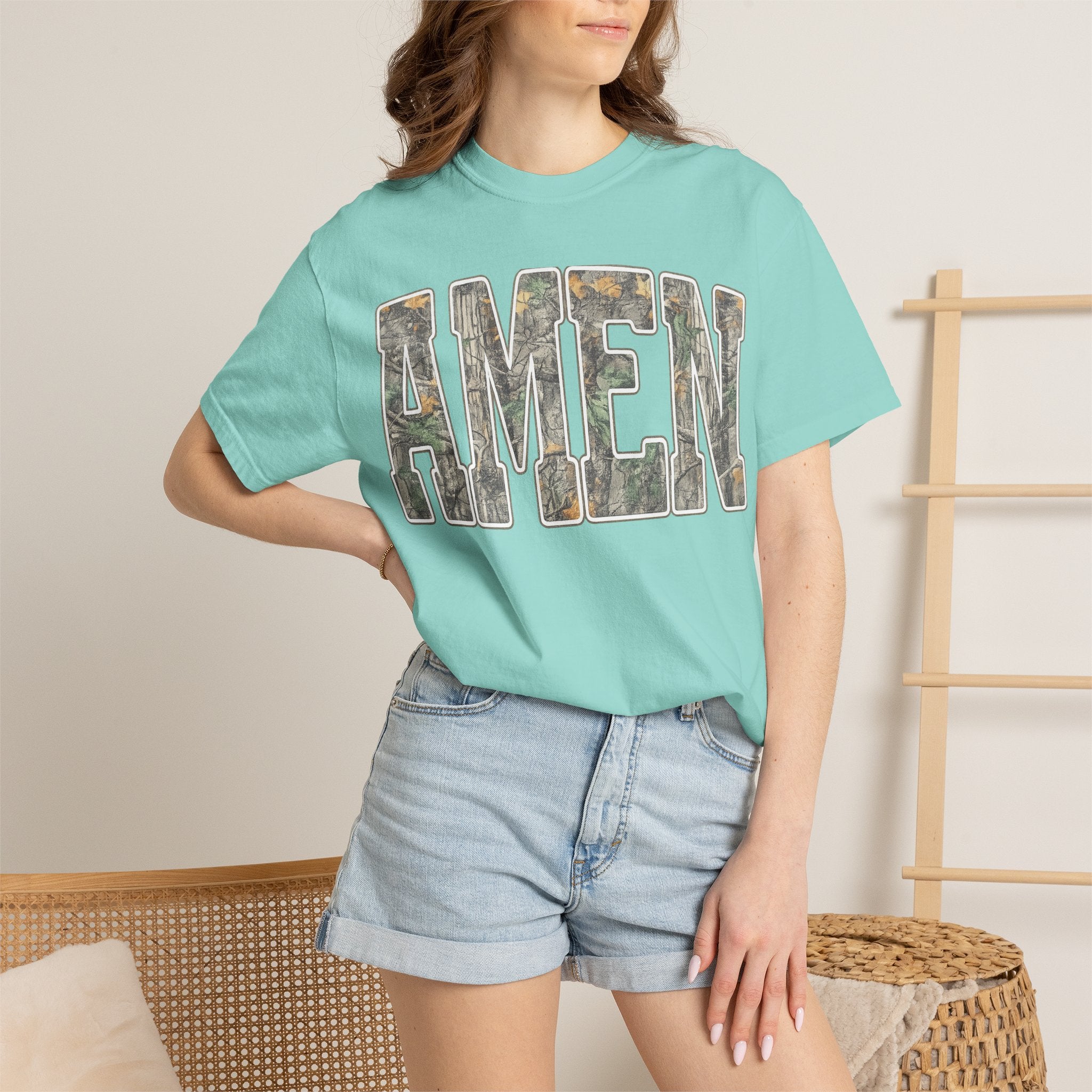 Amen Camo T-Shirt — Garment-Dyed Christian Tee