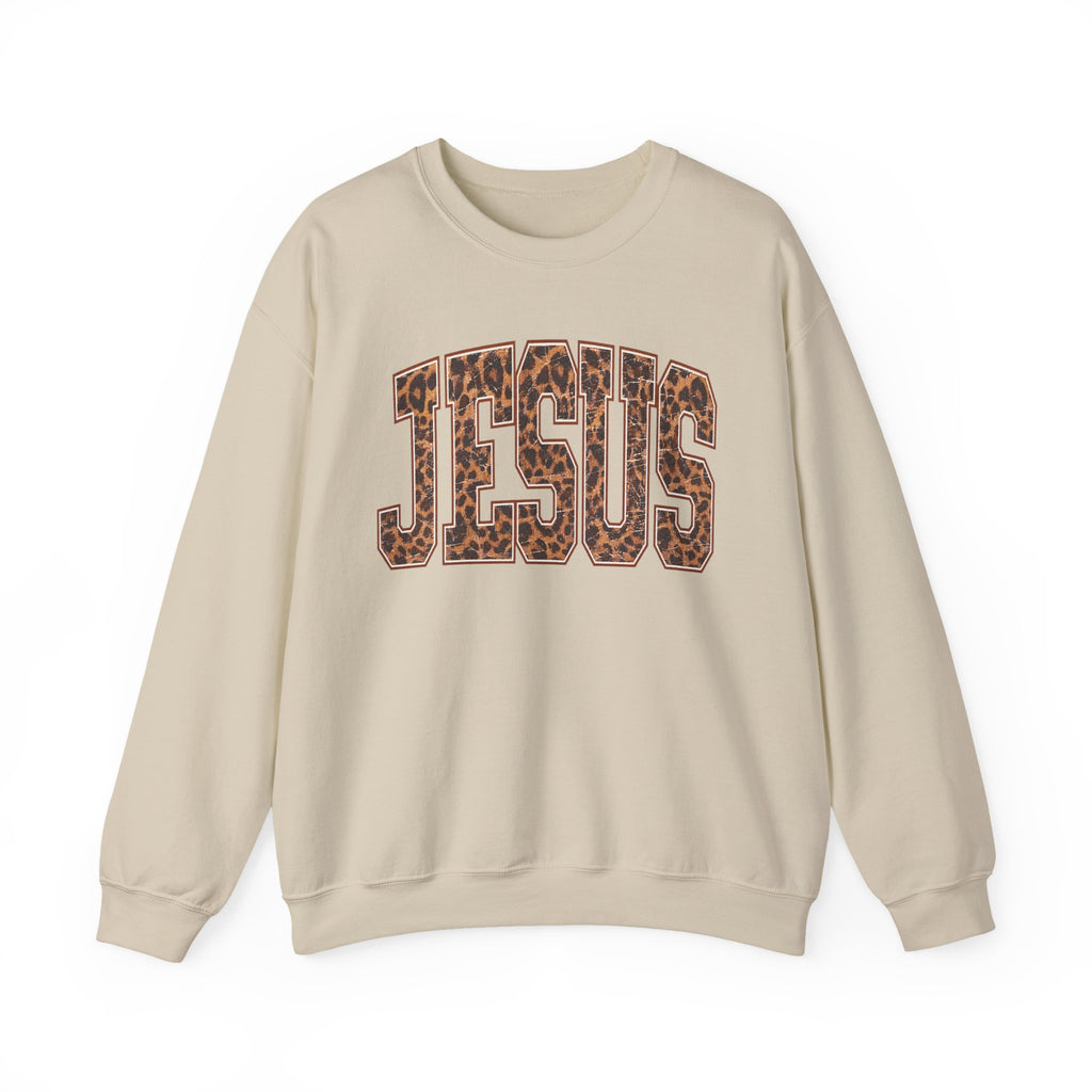 JESUS Leopard Print Sweatshirt