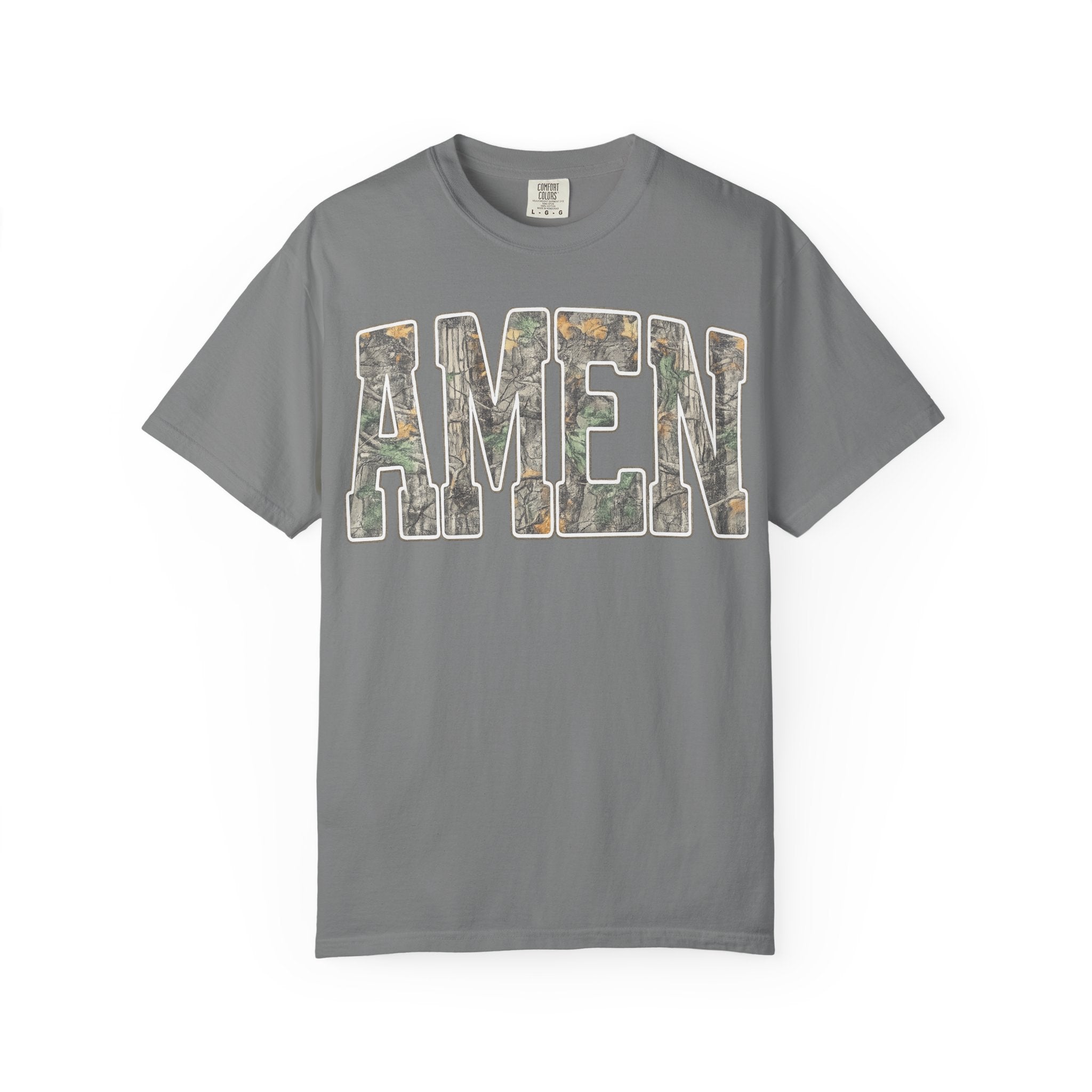 Amen Camo T-Shirt — Garment-Dyed Christian Tee