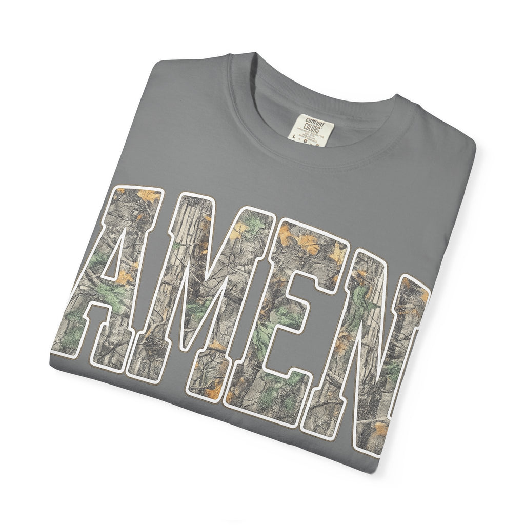 Amen Camo T-Shirt — Garment-Dyed Christian Tee