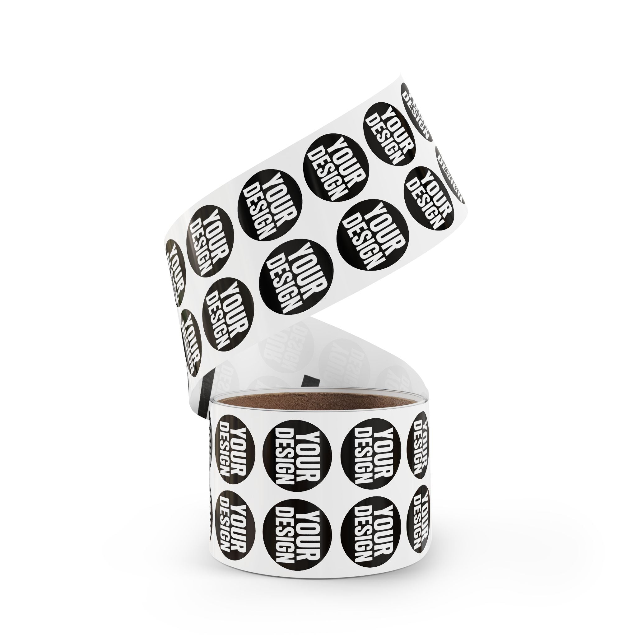 Custom Round Sticker Label Rolls – Personalized 'Your Design' Removable Labels