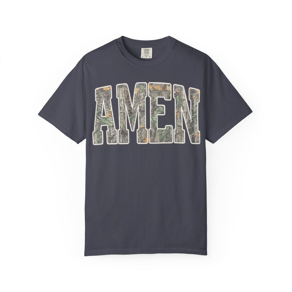 Amen Camo T-Shirt — Garment-Dyed Christian Tee