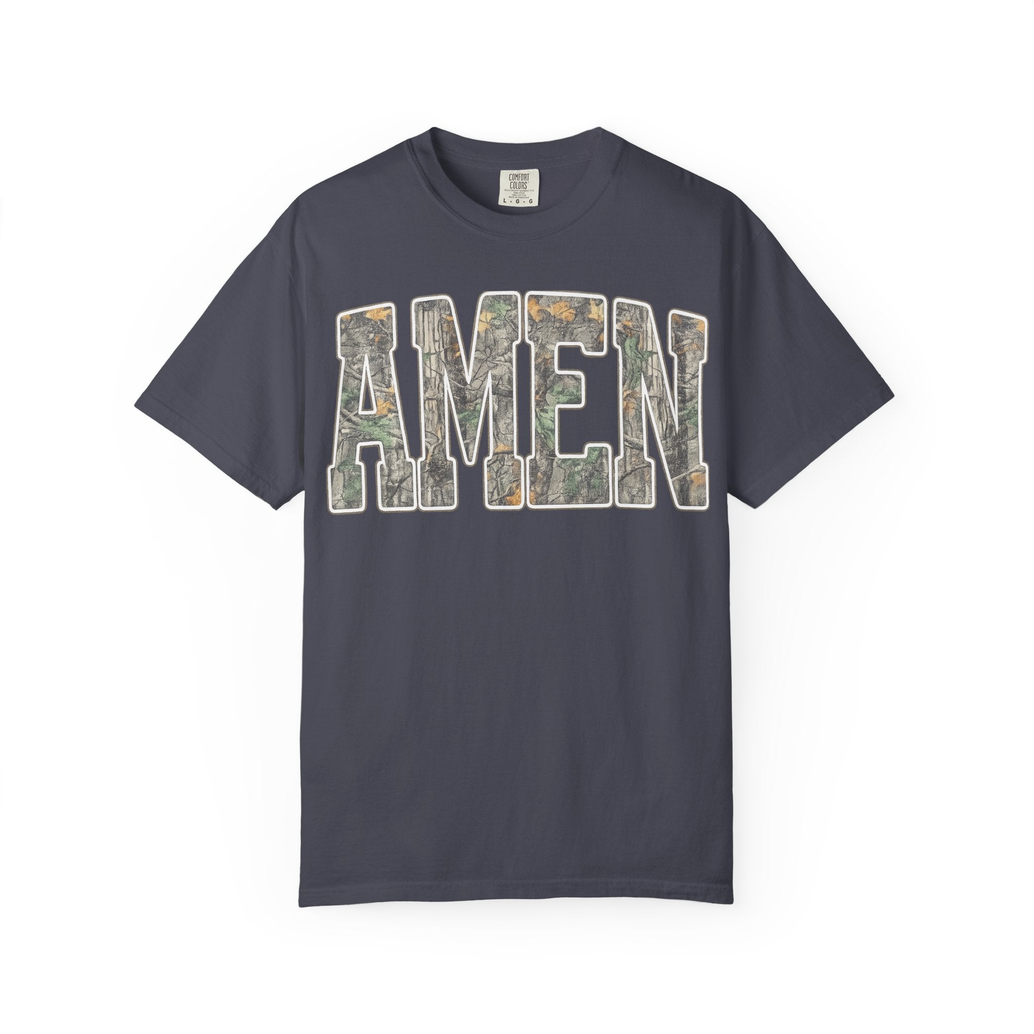 Amen Camo T-Shirt — Garment-Dyed Christian Tee