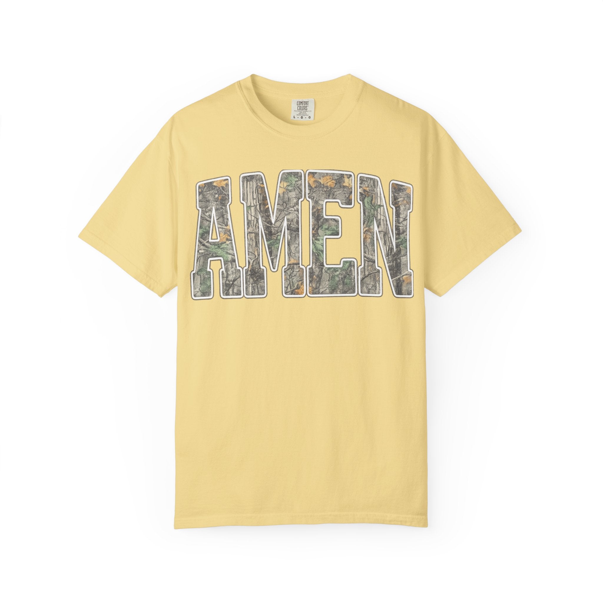 Amen Camo T-Shirt — Garment-Dyed Christian Tee