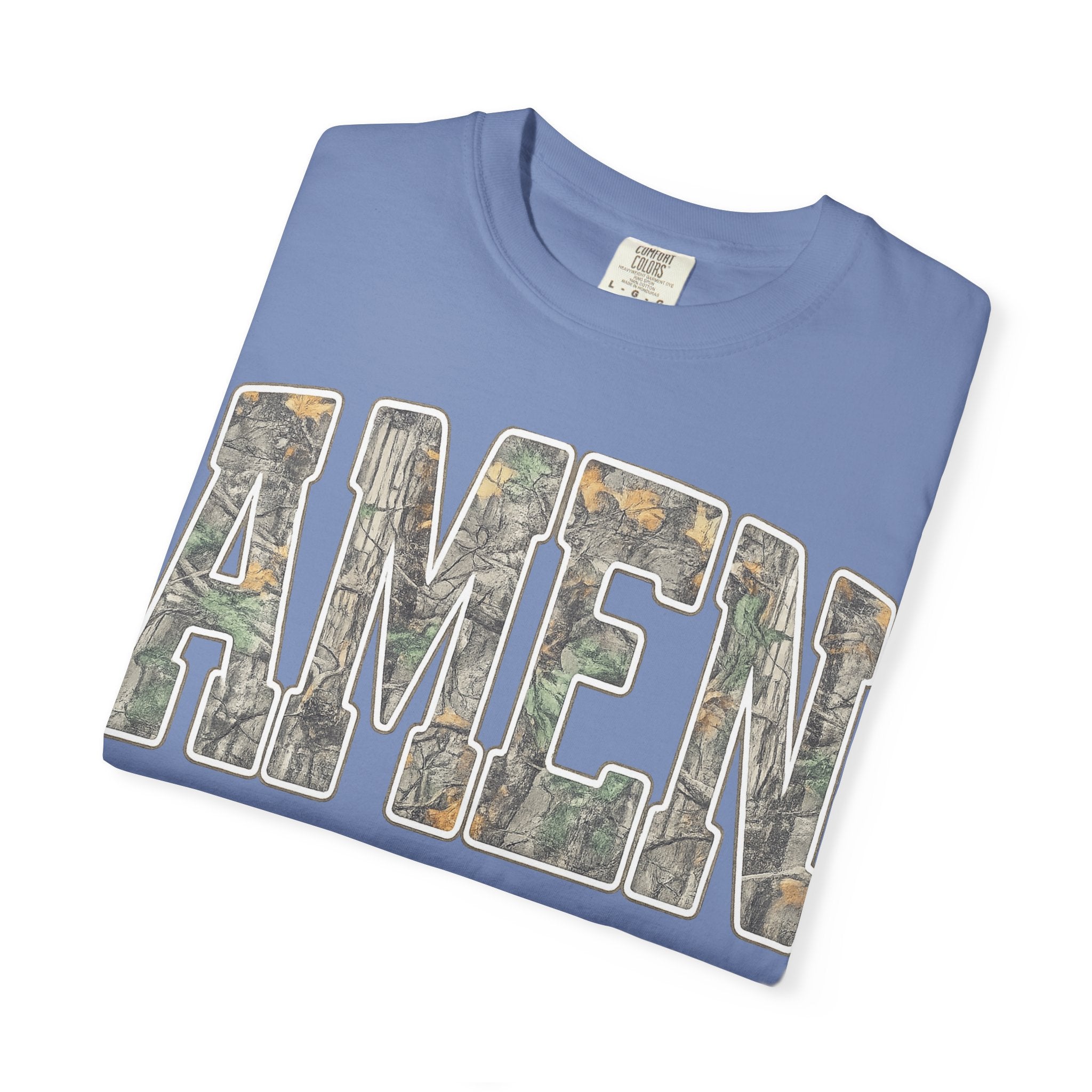 Amen Camo T-Shirt — Garment-Dyed Christian Tee