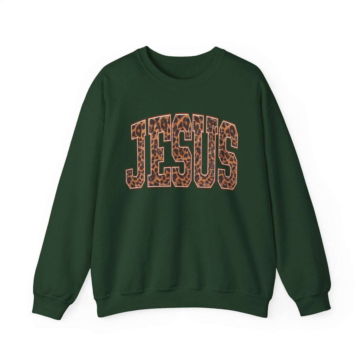 JESUS Leopard Print Sweatshirt