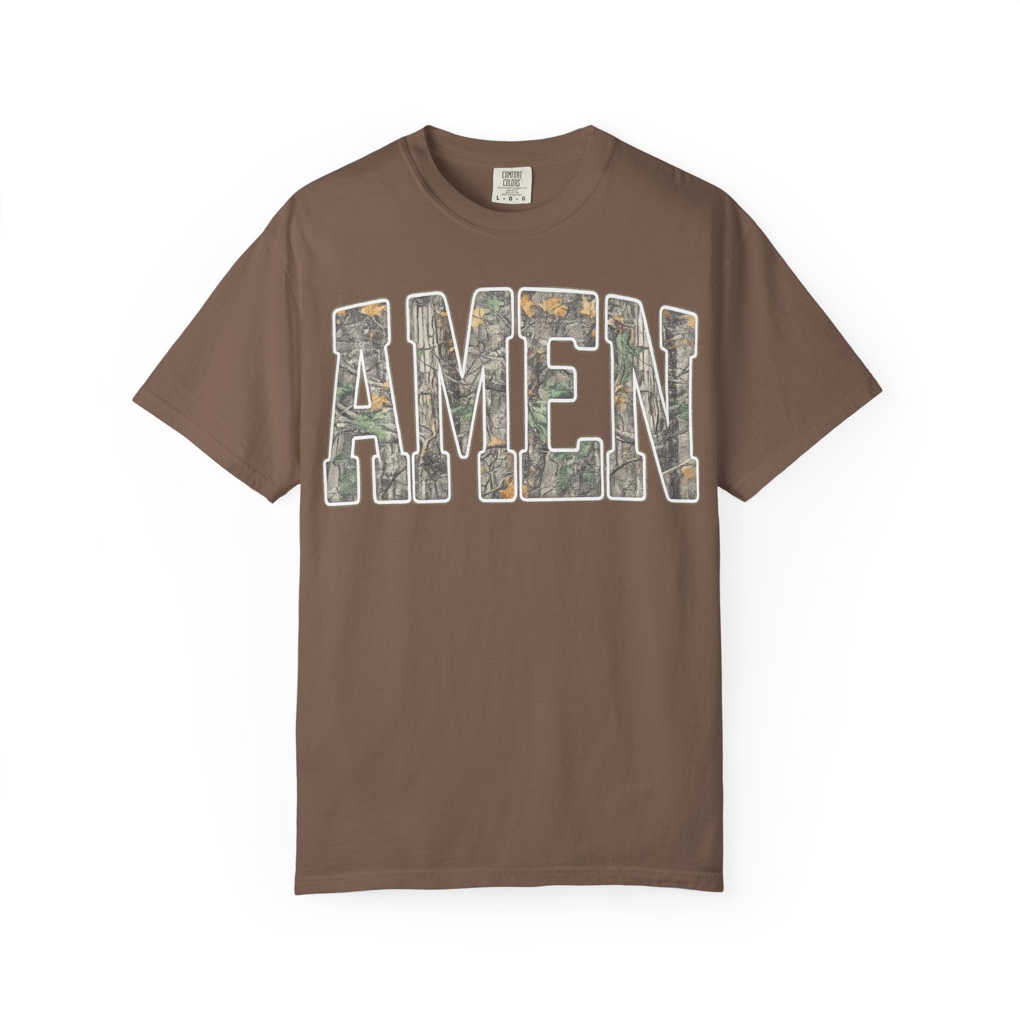 Amen Camo T-Shirt — Garment-Dyed Christian Tee
