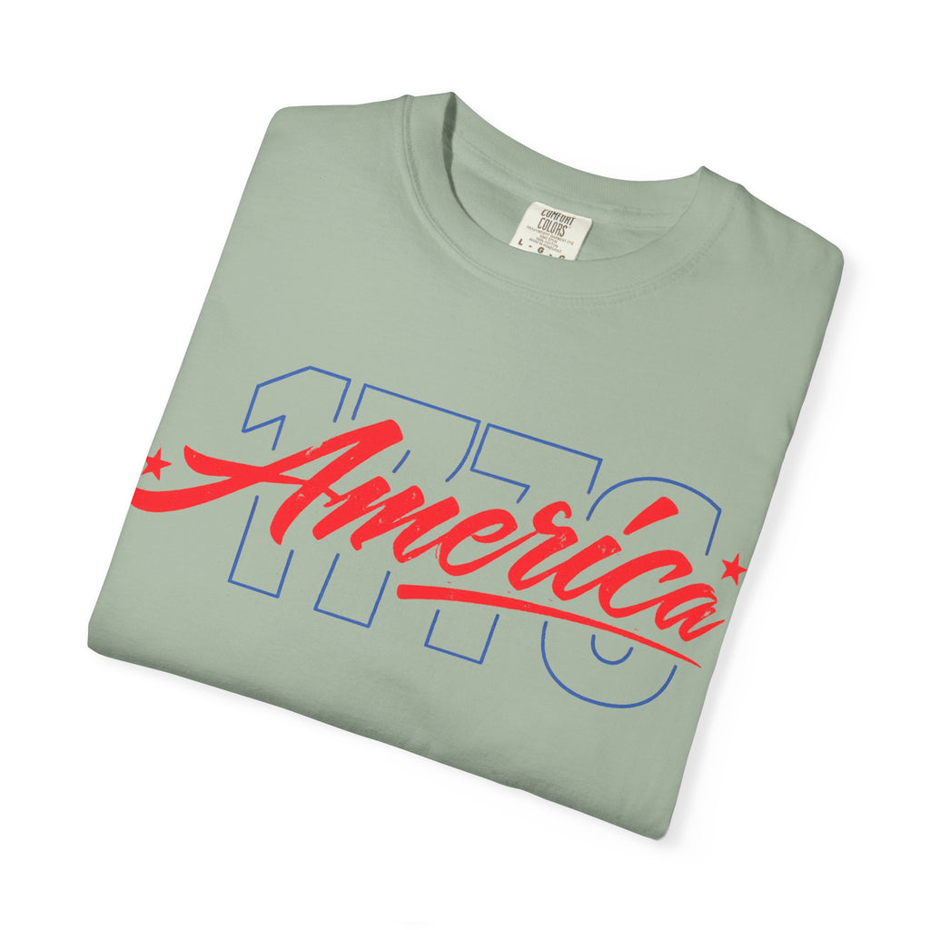 America Script Tee — Retro Patriotic USA Graphic T-Shirt