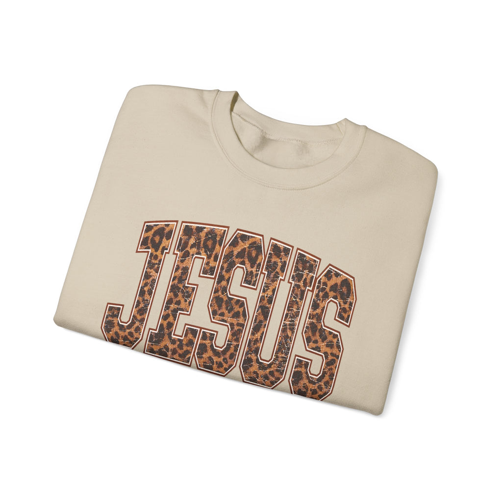 JESUS Leopard Print Sweatshirt