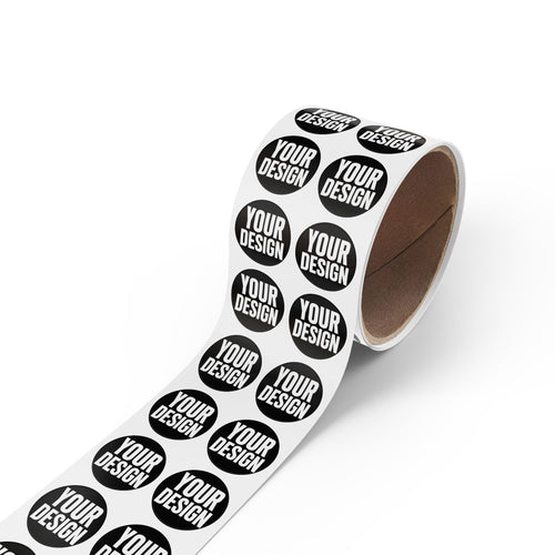 Custom Round Sticker Label Rolls – Personalized 'Your Design' Removable Labels