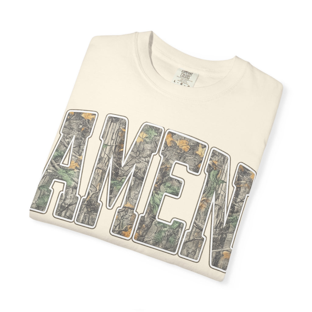 Amen Camo T-Shirt — Garment-Dyed Christian Tee