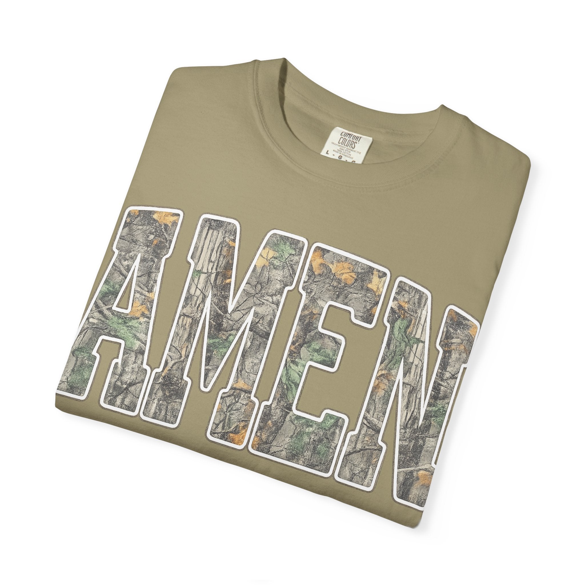 Amen Camo T-Shirt — Garment-Dyed Christian Tee