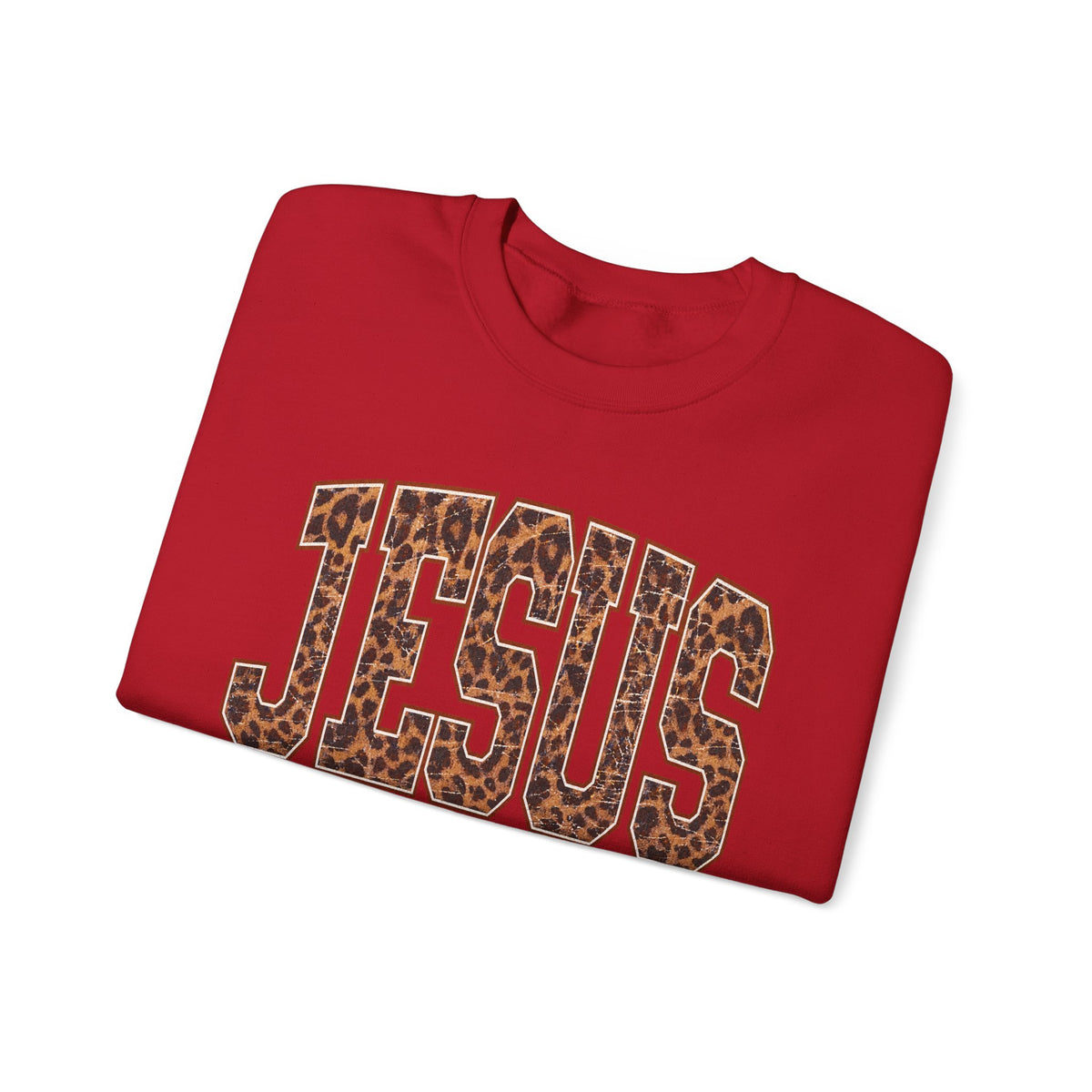 JESUS Leopard Print Sweatshirt