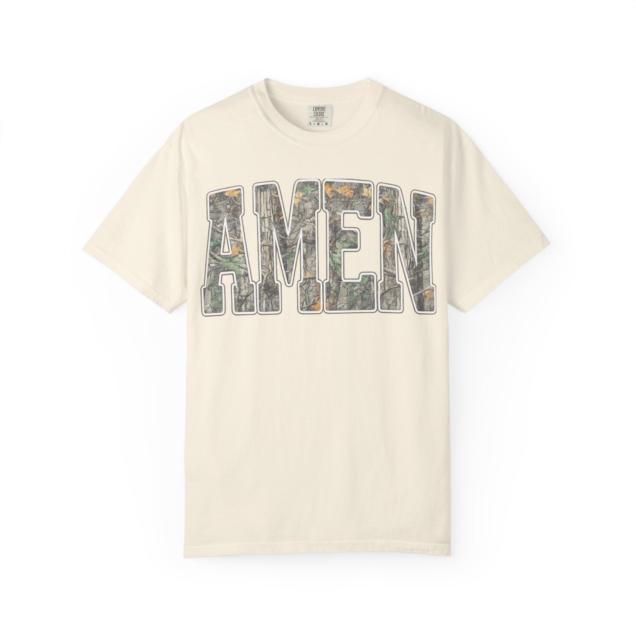 Amen Camo T-Shirt — Garment-Dyed Christian Tee