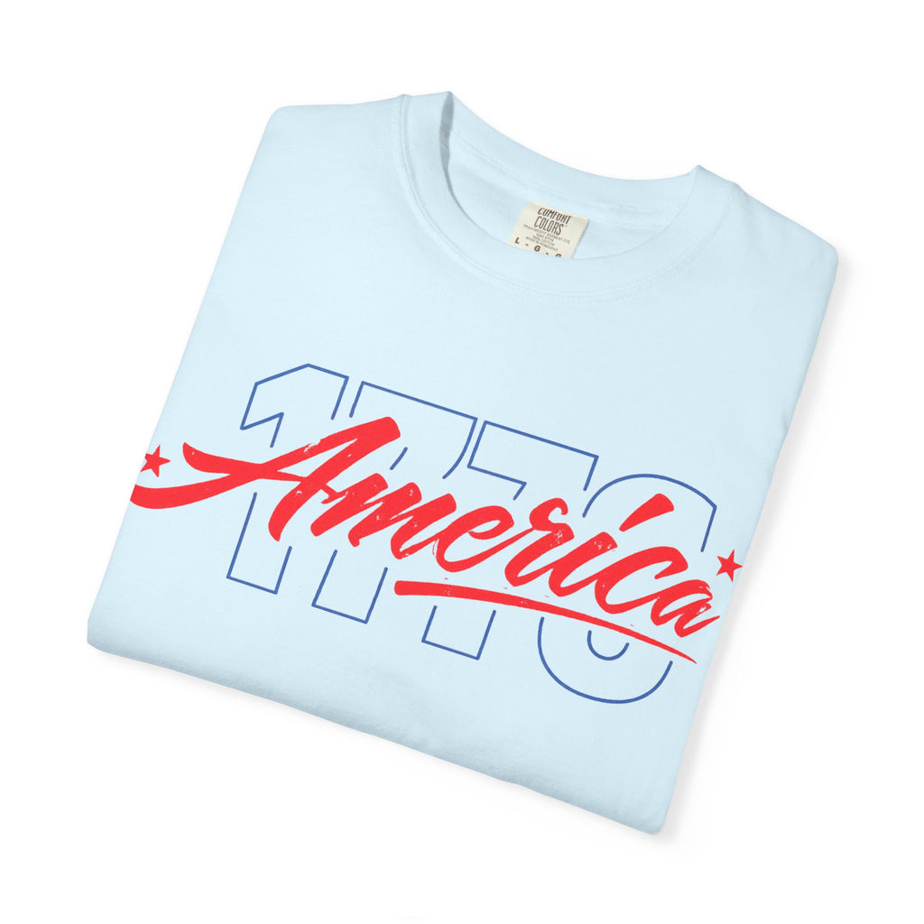 America Script Tee — Retro Patriotic USA Graphic T-Shirt