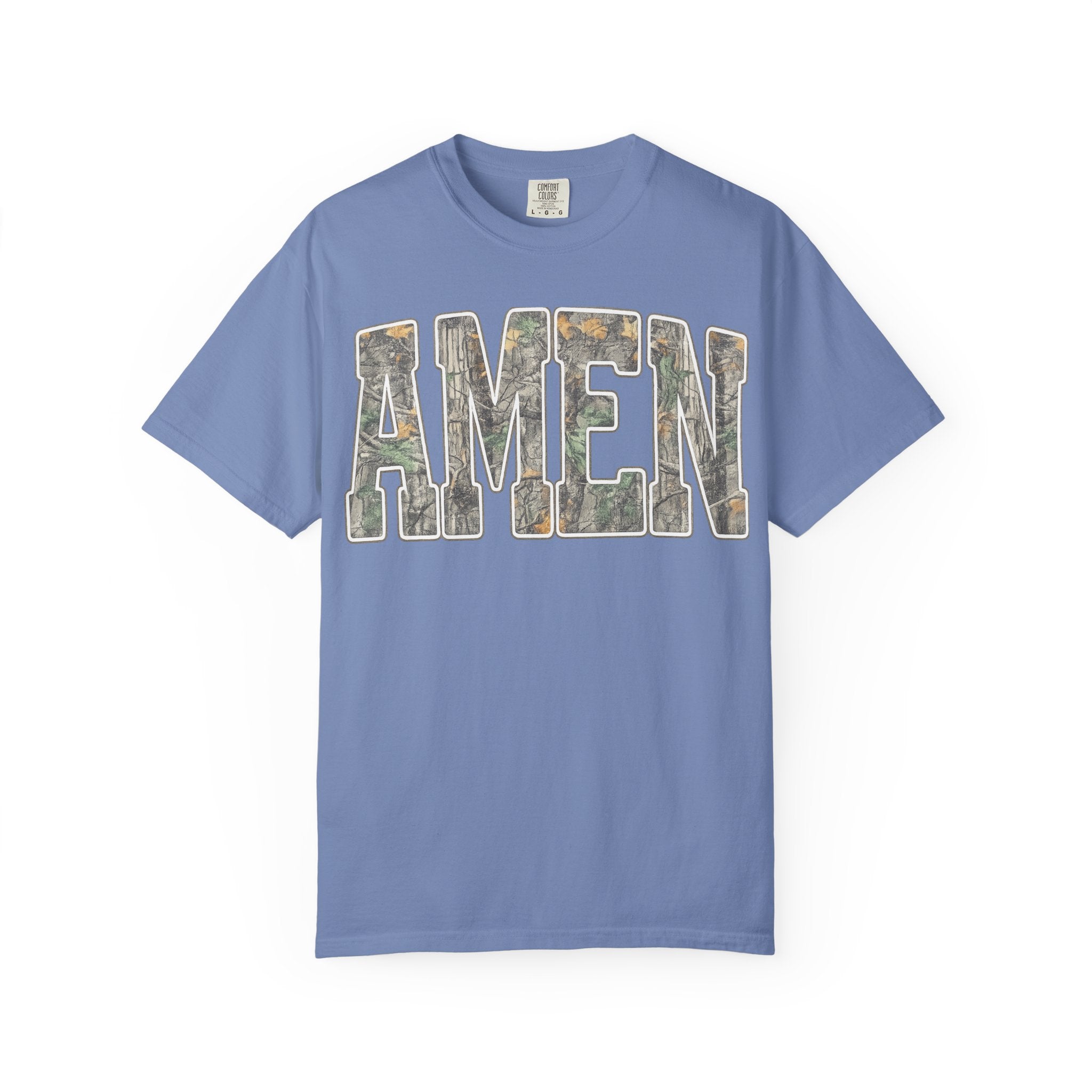 Amen Camo T-Shirt — Garment-Dyed Christian Tee