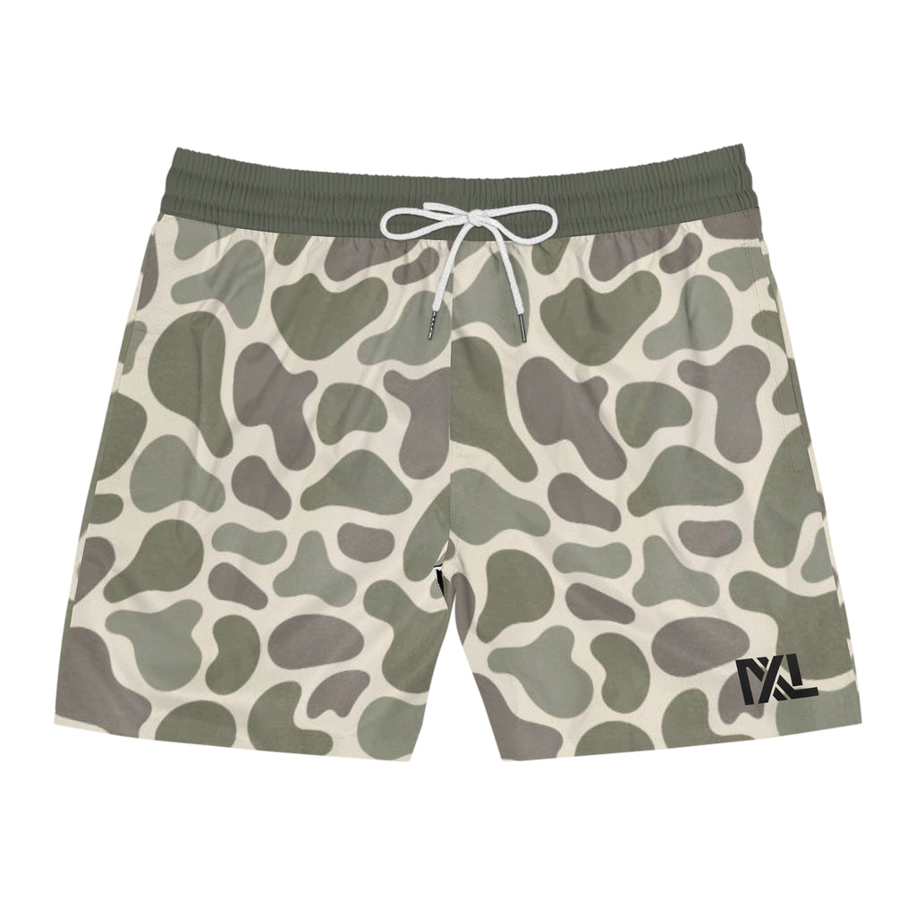 Men's Camo Swim Shorts — Olive Green