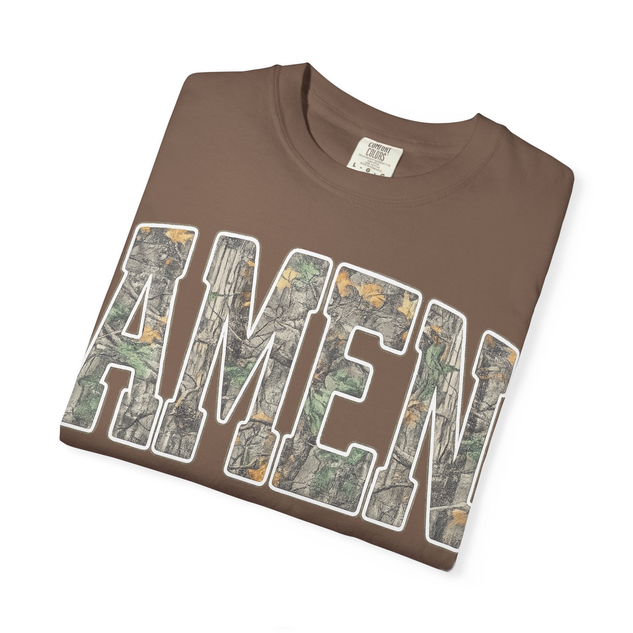 Amen Camo T-Shirt — Garment-Dyed Christian Tee