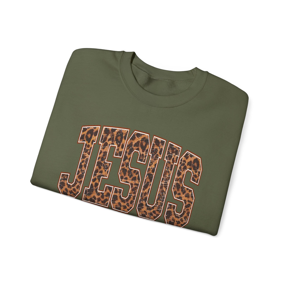 JESUS Leopard Print Sweatshirt