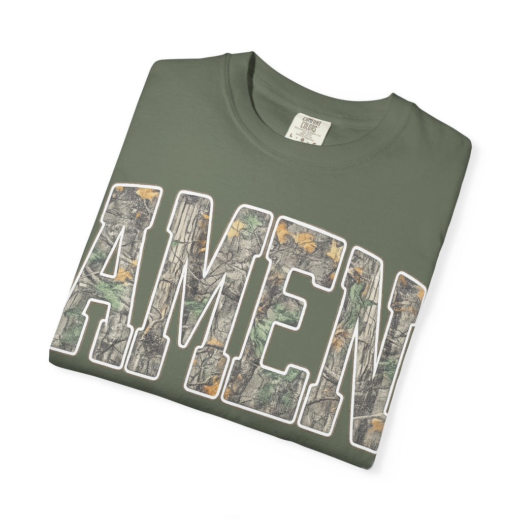 Amen Camo T-Shirt — Garment-Dyed Christian Tee